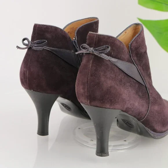 Sofft Womens Gala Boot Size 9.5 M Plum Purple Suede Kitten Heel Elegant Bootie - Picture 3 of 12